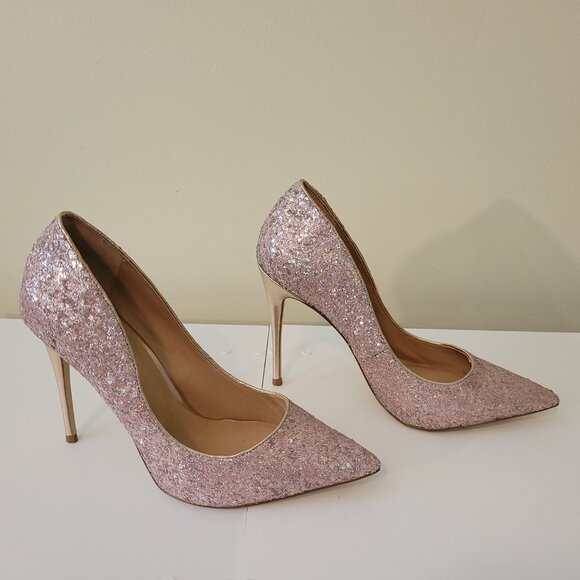 Steve Madden | Daisie Pink Glitter Heel, Size 9 - Picture 2 of 16
